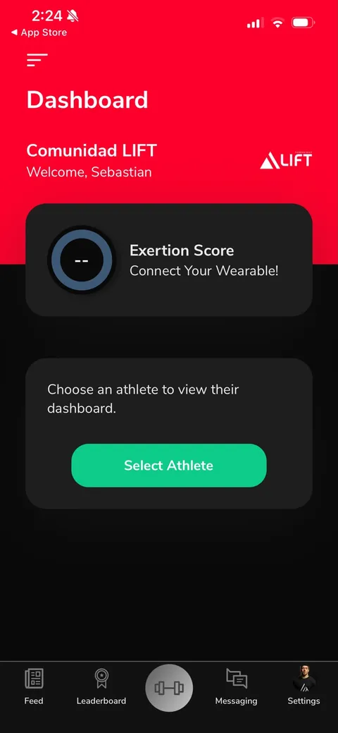 Captura de la app: pantalla de inicio de Comunidad LIFT